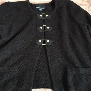 Black XL sweater with gold buckle details